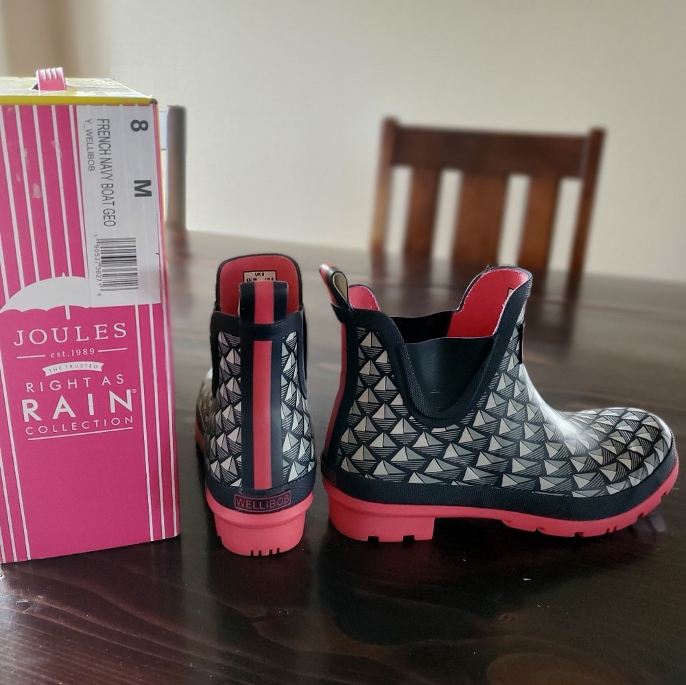 Joules Wellibob Rain Boots - Size 8